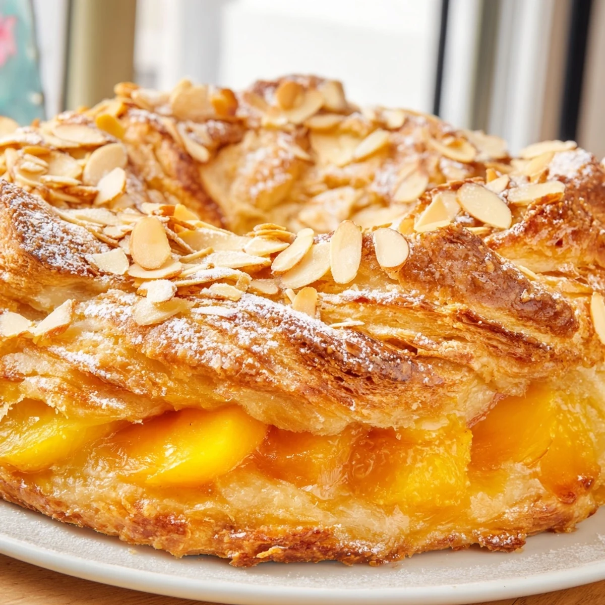 Imagine a Rustic Peach and Almond Tart, its buttery crust surrounding sweet, baked peaches, and ready to savor.