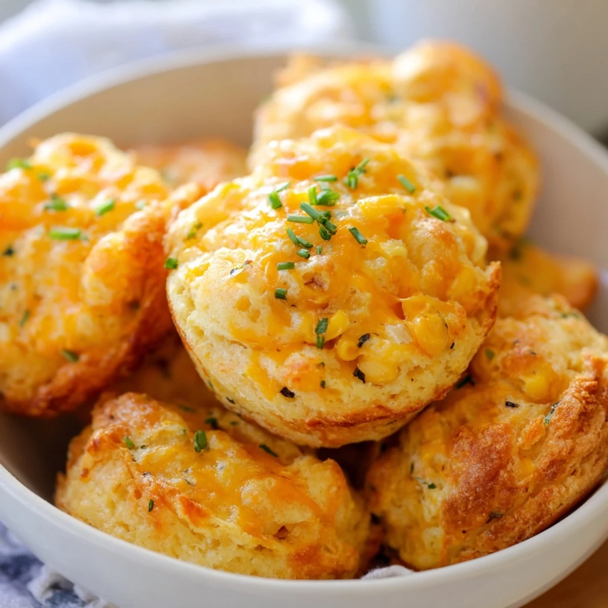 A plate of delicious, homemade Golden Corn and Cheddar Fritters, fried to a perfect golden crispness.