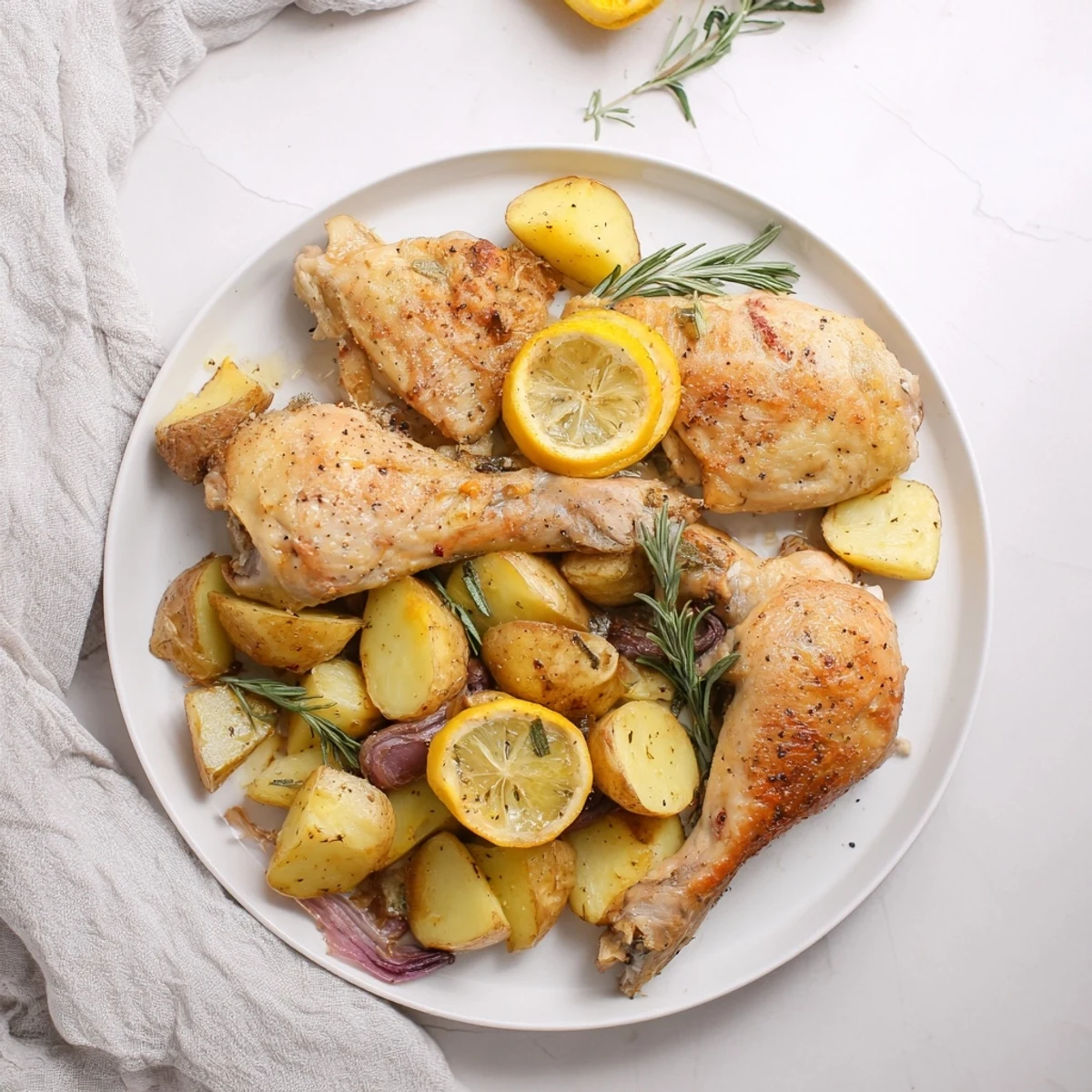 One-Dish Baked Chicken Thighs