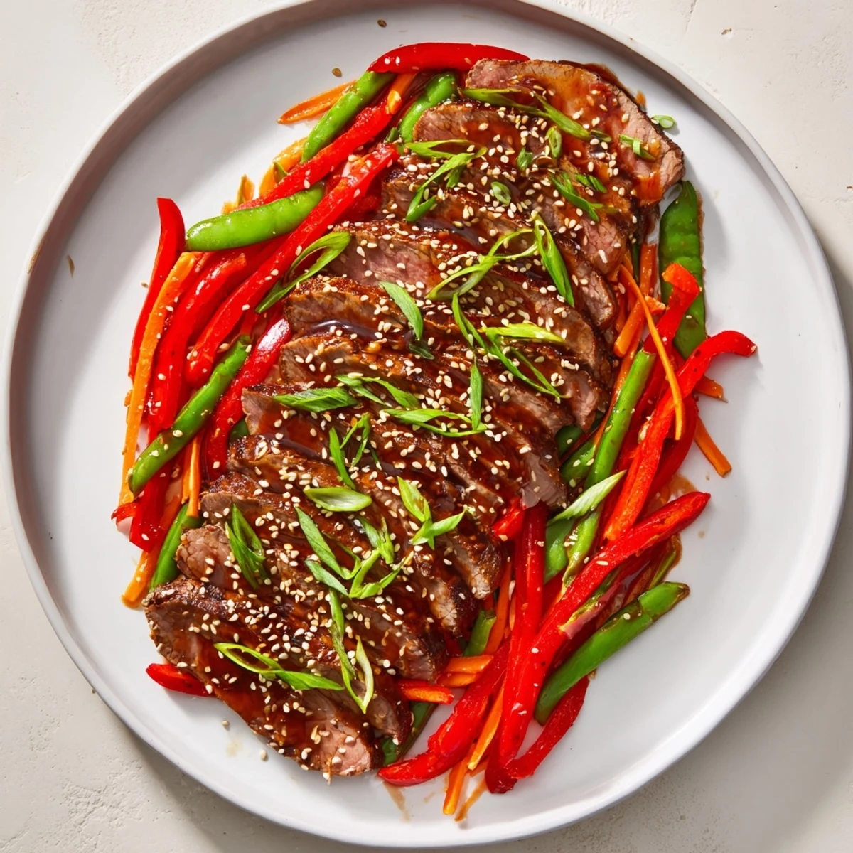 This sweet teriyaki pork stir-fry boasts tender pork and vegetables bathed in a delicious, glossy glaze.