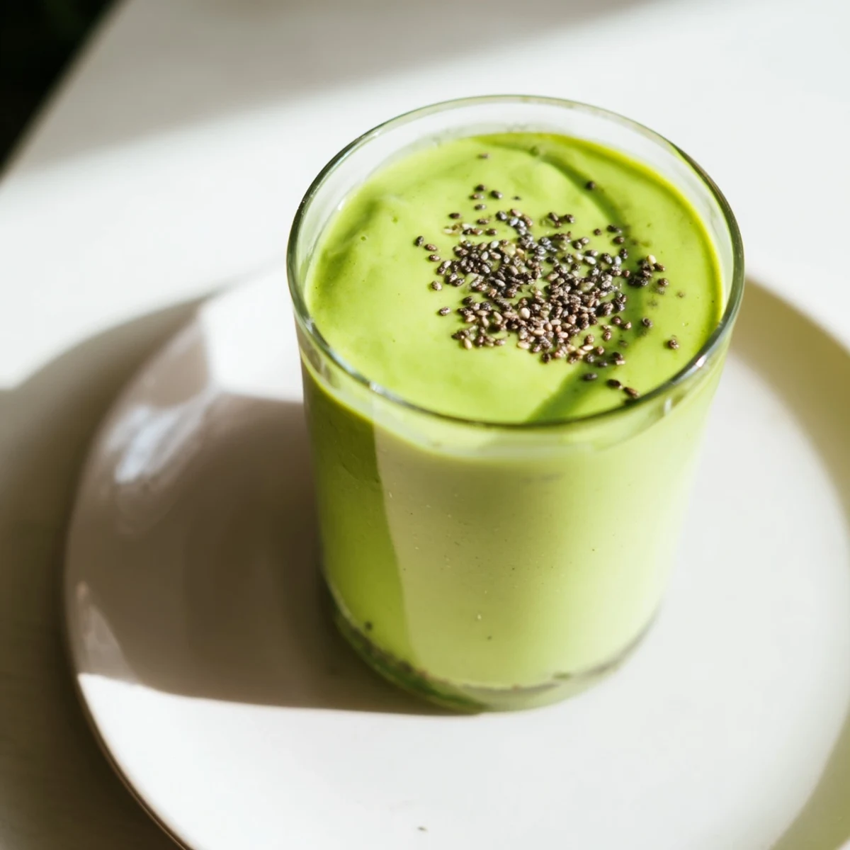 This thick Spinach Avocado Smoothie is bursting with flavor, a vegan, dairy-free power drink creation.