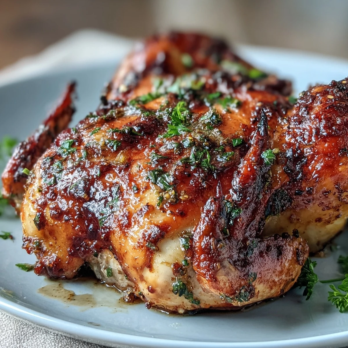 Golden-brown Roasted Chicken with Pot Potatoes, Lemon Herbs, and Feta rests in a rustic skillet, garnished with fresh dill and lemon wedges.