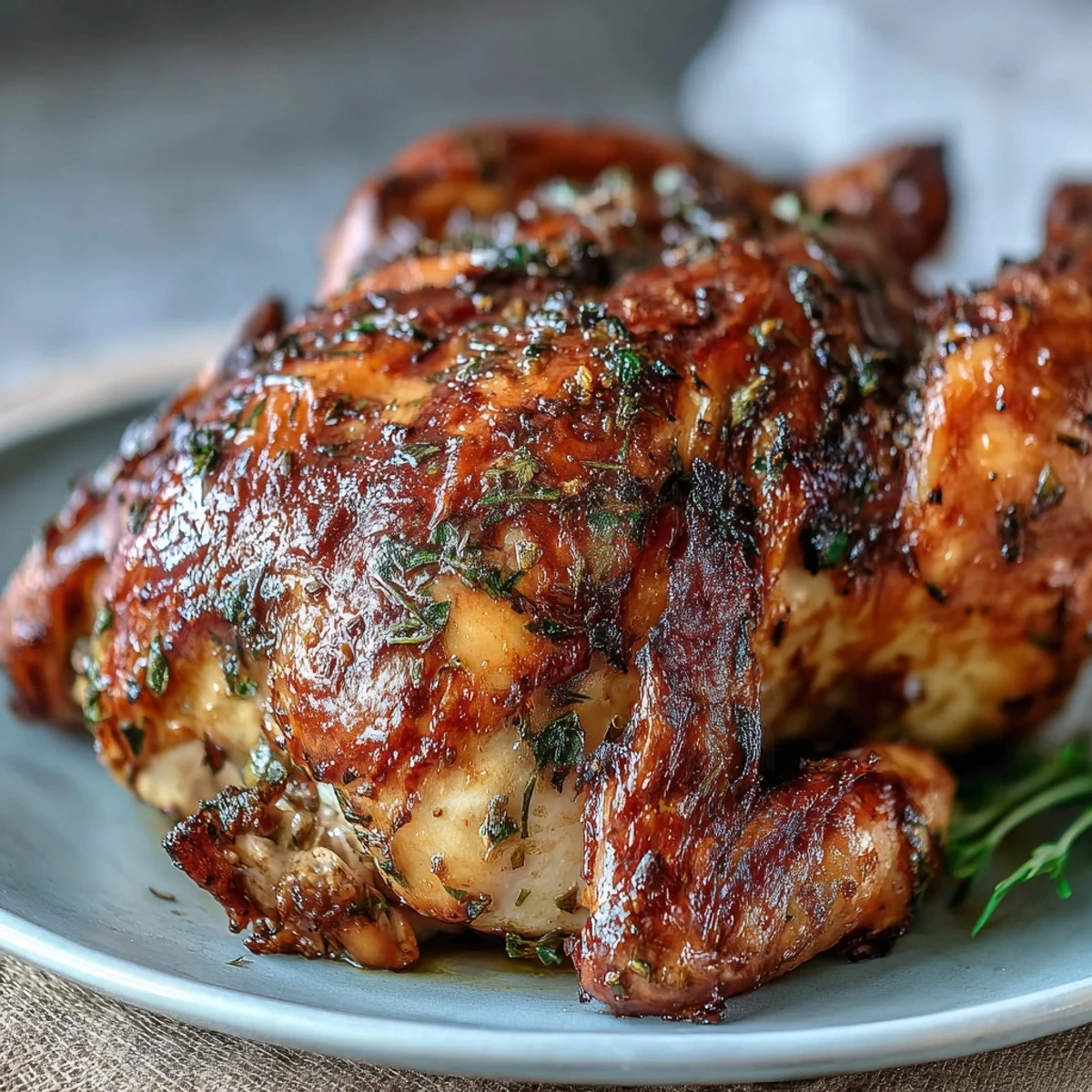 Sizzling Roasted Chicken with Pot Potatoes, Lemon Herbs, and Feta showcases crispy skin, fluffy potatoes, and creamy crumbled feta in a rustic roasting pan.