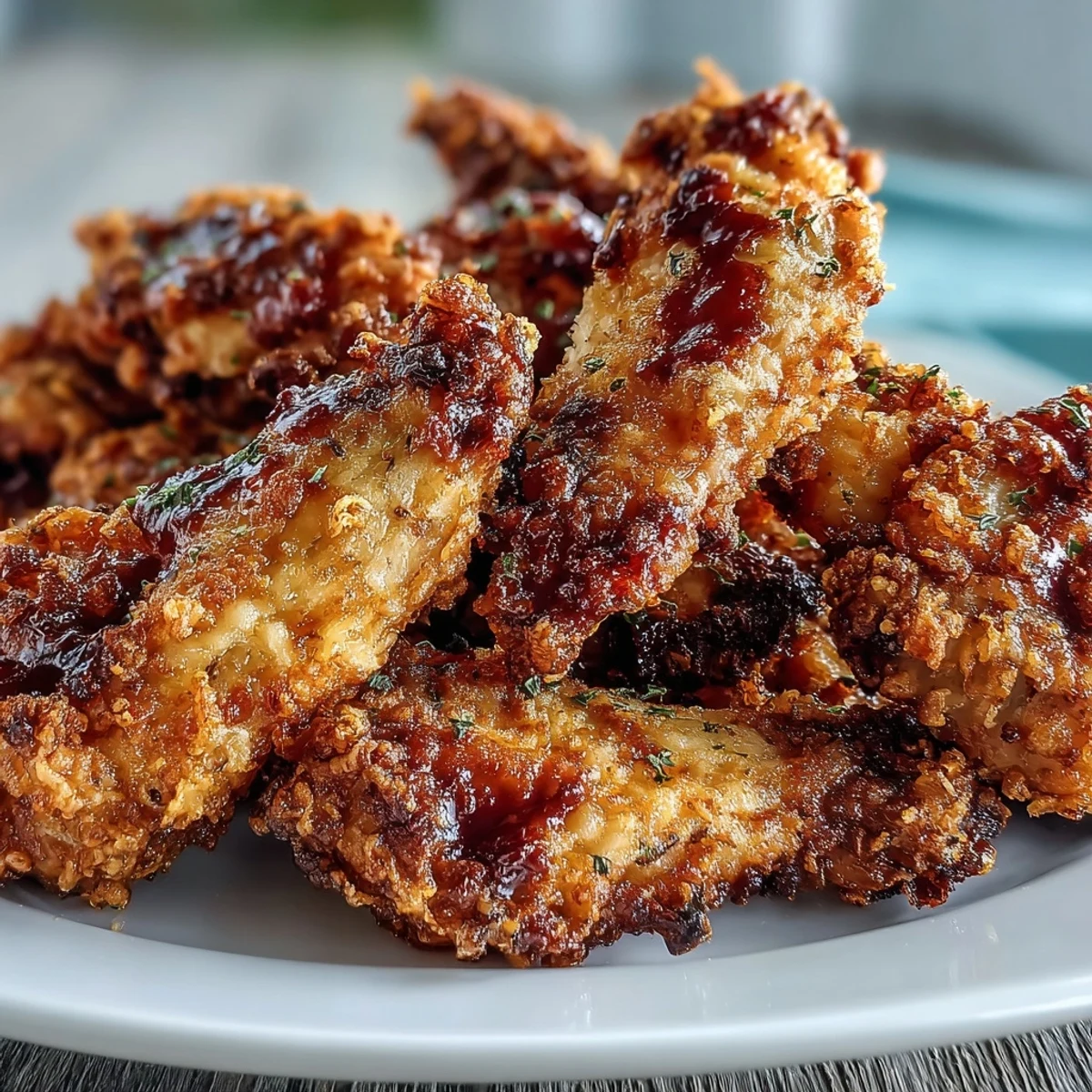 Golden-brown crispy Fried Chicken Wings, freshly fried and glistening, displayed with a side of zesty Buffalo sauce and ranch.