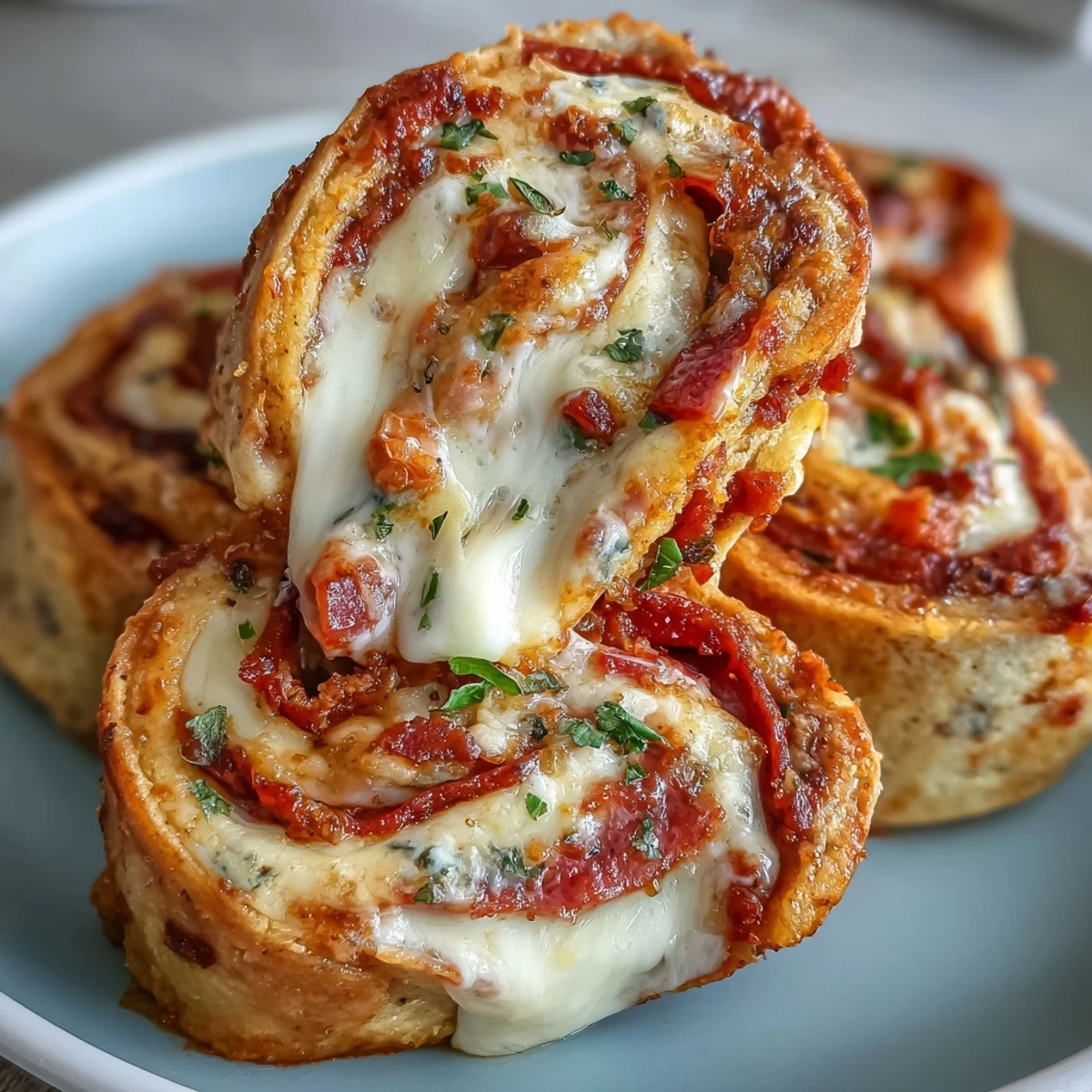 These spiral Tortilla Pizza Rolls offer a crispy crust and gooey cheese pull, perfect for game day.