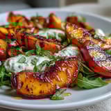 Grilled Peach Burrata Honey Salad