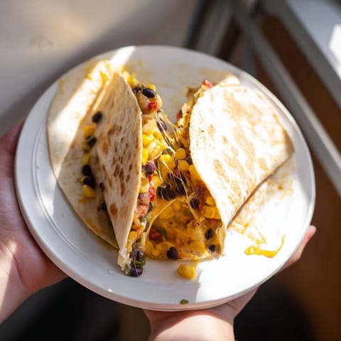 Quick Black Bean Corn Quesadillas