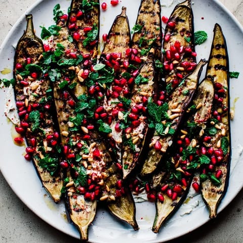 Roasted Eggplant Pomegranate Yogurt