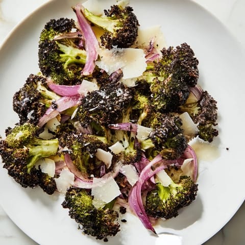Freshly made Charred Broccoli Salad with vibrant green roasted broccoli, perfect vegetarian meal ideas.