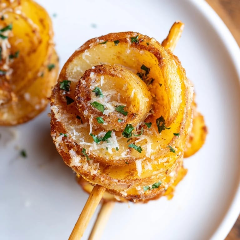 Savory and spiralized Tornado Potatoes: A delicious, gluten-free side, roasted to a golden finish.