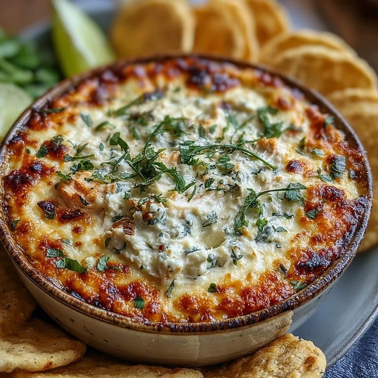 A spoon lifting creamy, cheesy Cilantro and Lime Chicken With Scoops, revealing zesty lime and jalapeño flecks.