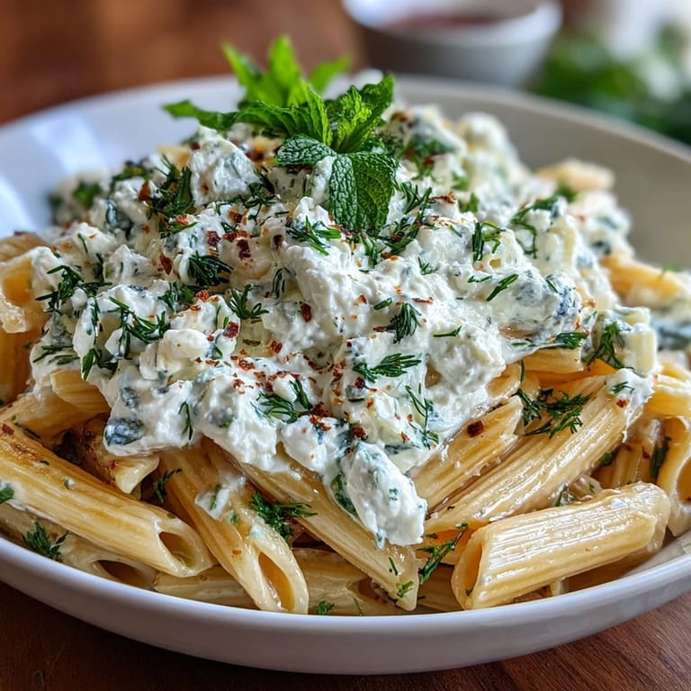 Spring pea and ricotta pasta with mint, a light and creamy vegetarian dinner idea.  