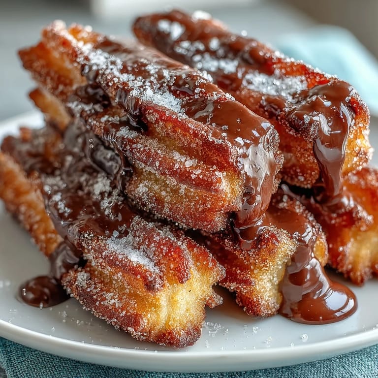 Bite-sized churros, deep-fried to perfection, rolled in cinnamon sugar and paired with rich, velvety chocolate sauce for a Mexican dessert classic.