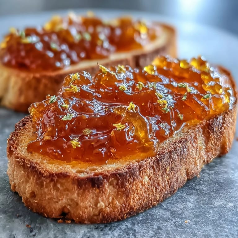 Close-up of dandelion jelly's shimmering surface, capturing its light, floral sweetness and homemade charm.