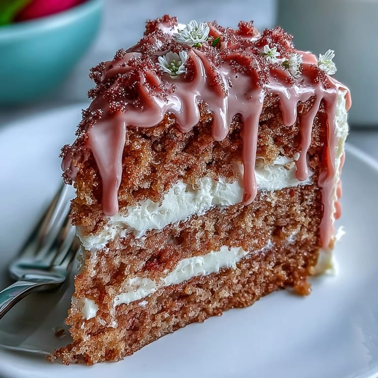 Rosé-infused Pink Velvet Cake with Gold Drip: a romantic, blush-colored cake featuring creamy frosting and a radiant gold ganache finish.